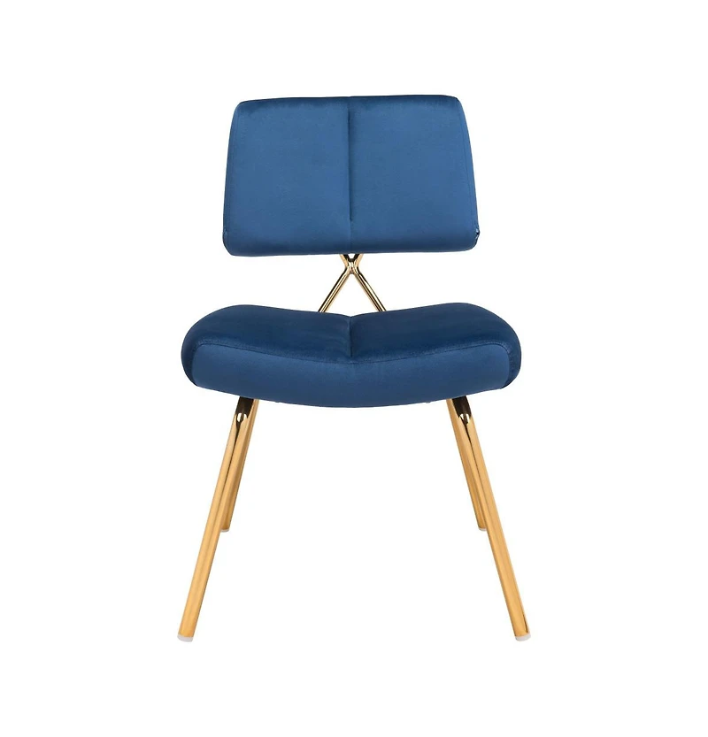 Velvet Upholstered Open Back Dining Side Chairs Set of 2 for Elegant Dining