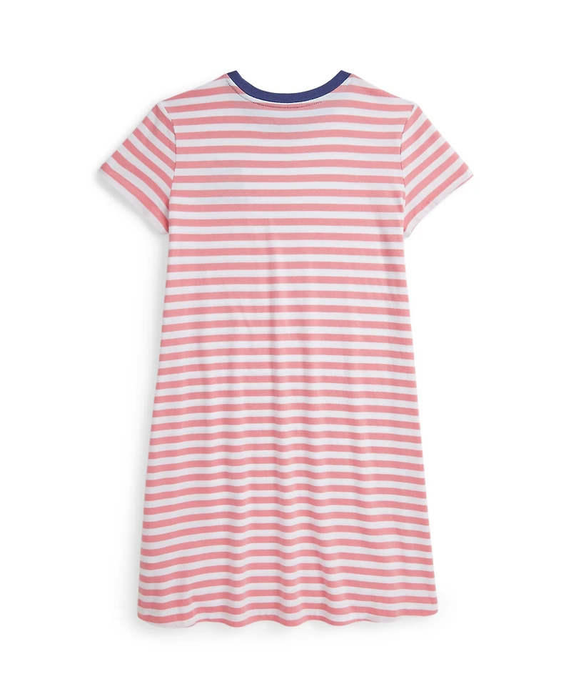 Polo Ralph Lauren Big Girls Striped Logo Jersey Dress