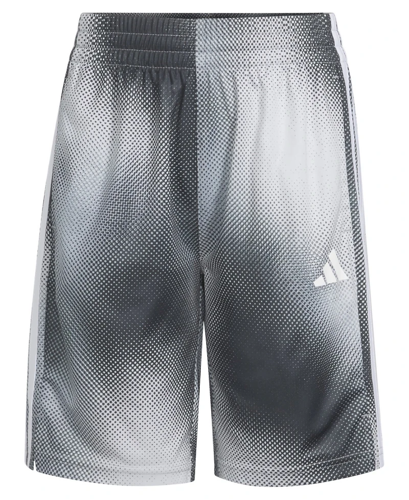 adidas Big Boys Elastic Waistband Motion Gradient Printed 3-Stripe Shorts