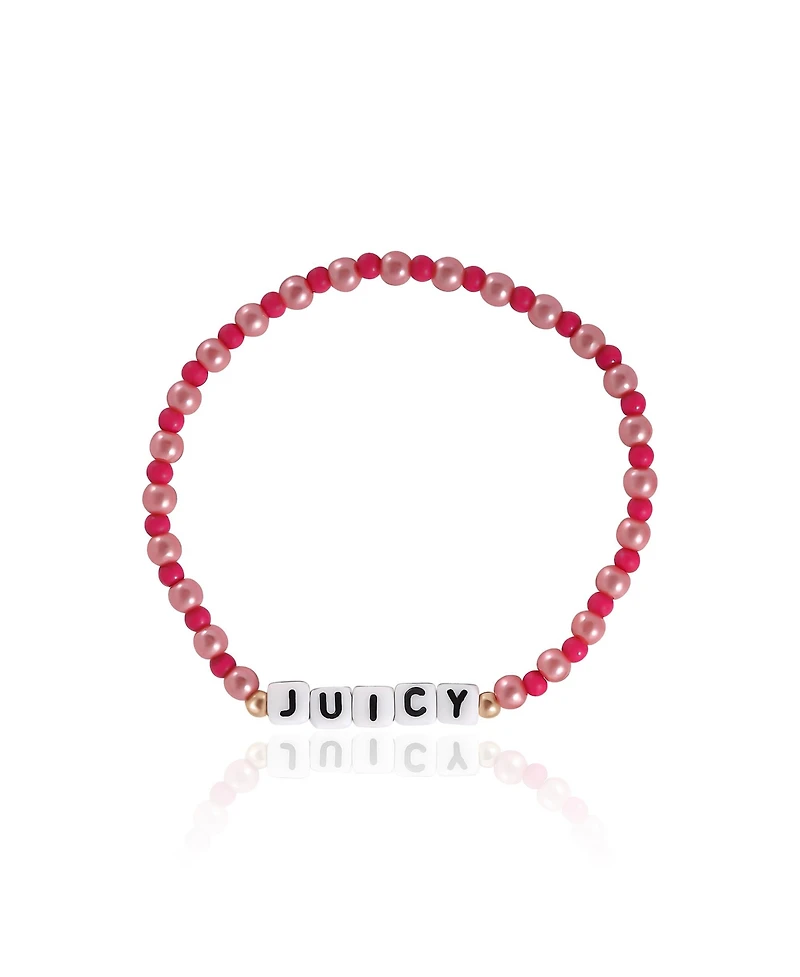 Juicy Couture Kids Beaded Bracelet Set – “Juicy Couture” Letter Beads & Heart Charm