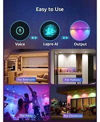 Lepro R2 Ai 6 inch Led Recessed Light Dimmable Wafer Lights Rgbcw, Smart Canless Downlights Work Alexa & Google Assistant, 12W 1050lm