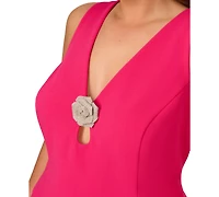 Adrianna Plus Size Embellished V-Neck Sleeveless Fit & Flare Dress