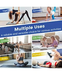 4-Panel Pu Leather Folding Exercise Mat with Carrying Handles-Multicolor