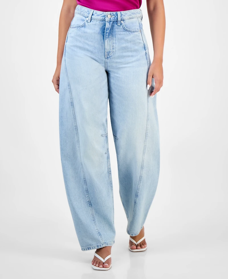 Boss Orange Women's Cotton High-Rise Ankle Balloon Jeans