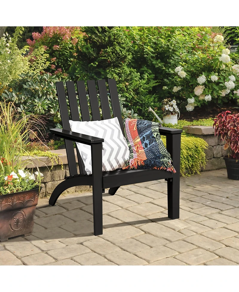 Patio Adirondack Chair Acacia Wood Lounge Armrest Garden Deck