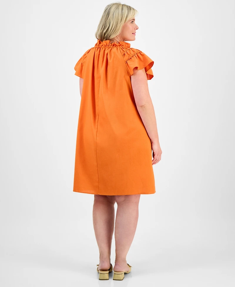 Robbie Bee Plus Size Flutter-Sleeve A-Line Dress