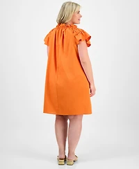 Robbie Bee Plus Size Flutter-Sleeve A-Line Dress