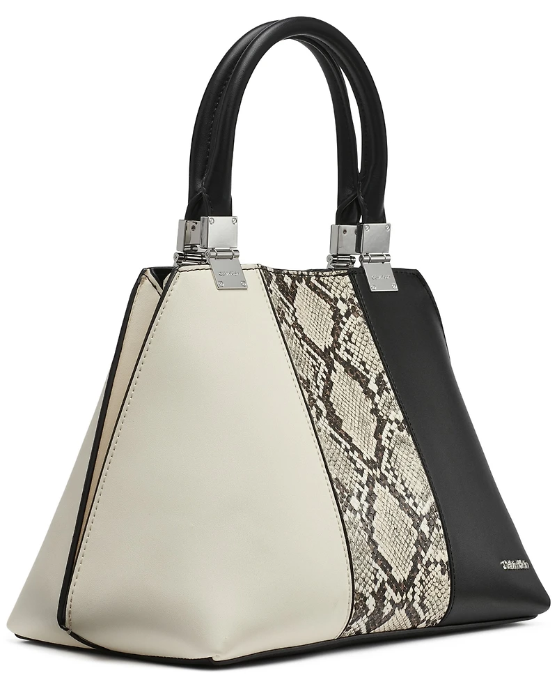 Calvin Klein Granite Convertible Pieced Snake Satchel