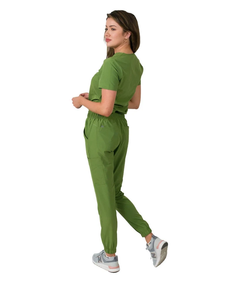 Medgear Women's Olivia 4 Pocket Top Gathered Jogger Pants Set