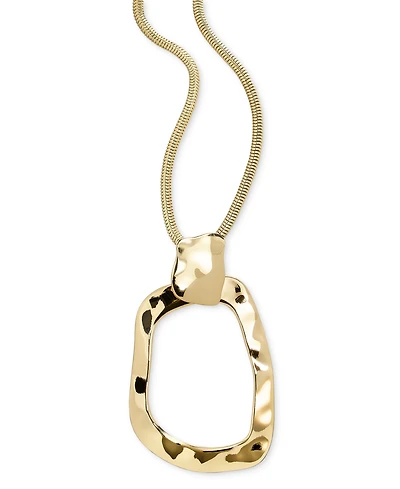 I.n.c. International Concepts Chunky Hammered Link Long Pendant Necklace, 28-3/4" + 3" extender, Exclusively at Macy's