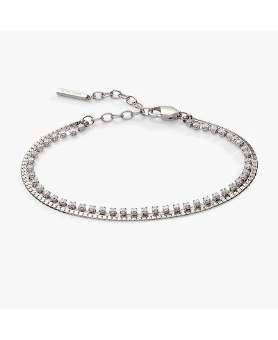 2 Row Crystal Tennis Chain Adjustable Bracelet