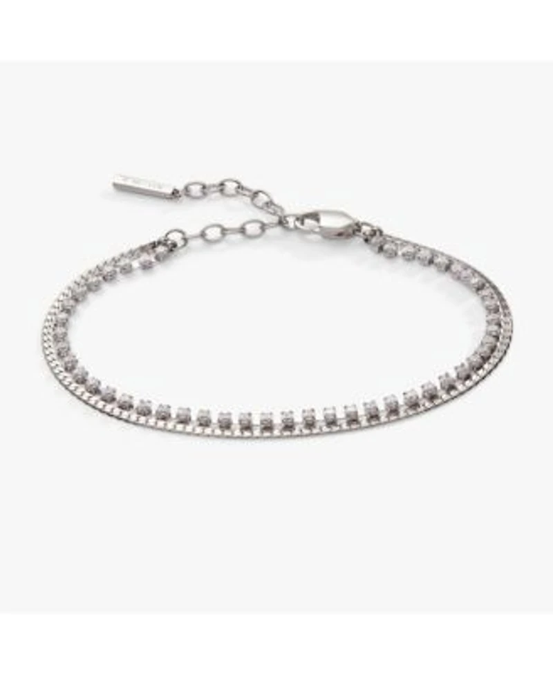 2 Row Crystal Tennis Chain Bracelet