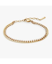 2 Row Crystal Tennis Chain Adjustable Bracelet