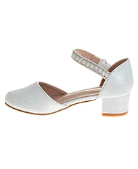 Laura Ashley Little Girls Rhinestones Low Heeled Dress Shoe