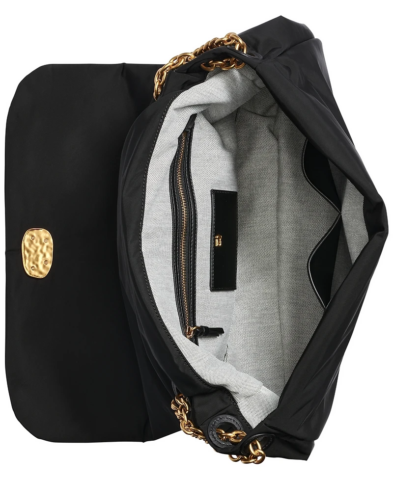 Donna Karan New York Crepe Nylon Shoulder with Chain Strap
