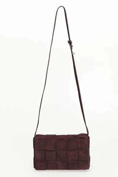 Women's Woven Suede Shoulder Bag