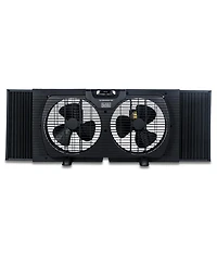 Black+Decker 9" Dual Window Fan for Window Screen with 2 Speed Settings, Twin Window Fan, Black