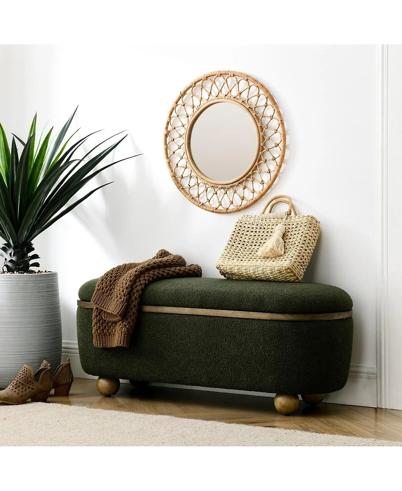 Upholstered End of Bed Storage Ottoman Bench with Seating and Hidden Compartment for Bedroom or Living Room Organization-The Pop Home