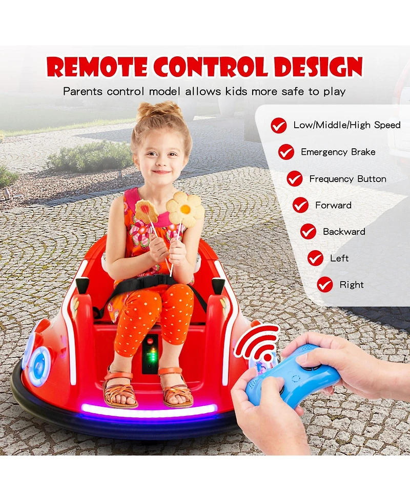 12V Electric Ride On Car with Remote Control and Flashing Led Lights