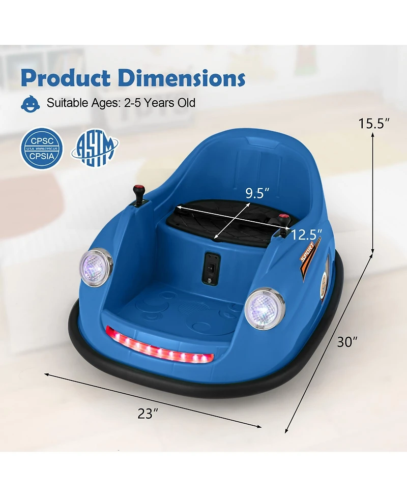 12V Electric Kids Ride on Bumper Car Battery Powered Bumping with Remote Control