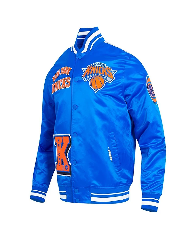 Pro Standard Men's Royal New York Knicks Sublimated Satin Full-Snap Jacket
