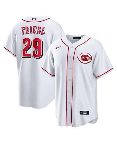 Nike Men's Tj Friedl White Cincinnati Reds Home Replica Jersey
