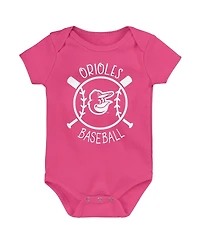 Outerstuff Infant 3-Pack Baltimore Orioles Slide Home Bodysuit Set