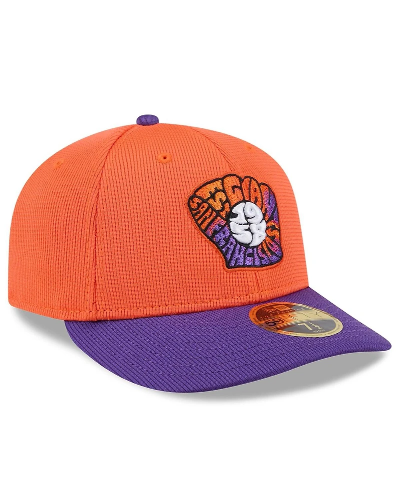 New Era Men's Orange/Purple San Francisco Giants 2025 City Connect Batting Practice Low Profile 59FIFTY Fitted Hat
