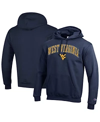 Champion Men's Navy West Virginia Mountaineers Arched Logo Fleece Pullover Hoodie