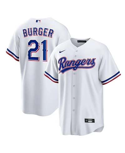 Nike Men's Jake Burger White Texas Rangers Home Replica Jersey