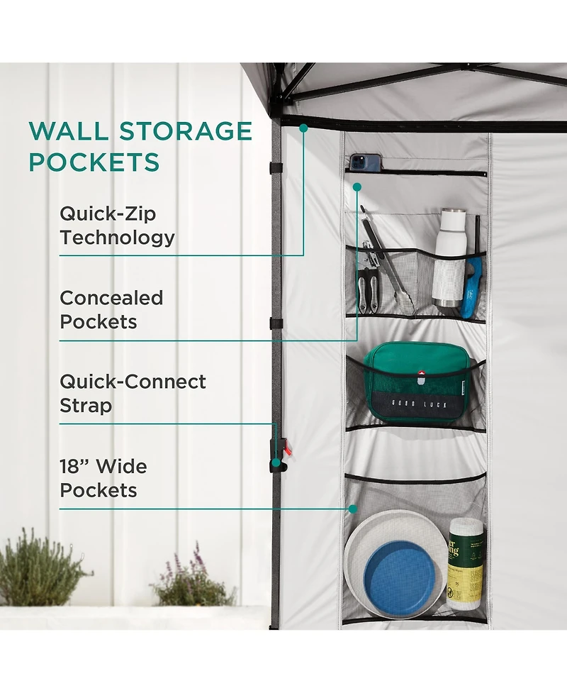 Best Choice Products 10x10ft Easy Setup Pop Up Canopy, Portable Tent w/ Side Wall, 1-Button Push