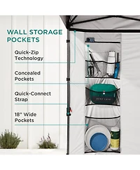Best Choice Products 10x10ft Easy Setup Pop Up Canopy, Portable Tent w/ Side Wall, 1-Button Push