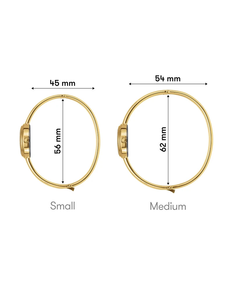 Rosefield Bangle Women's Gold tone Stainless Steel Bracelet Watch 23.5mm