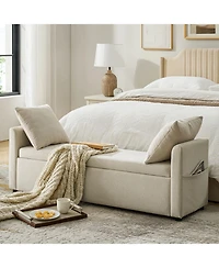 Gema Modern Storage Bench with Two Pillows and Pocket