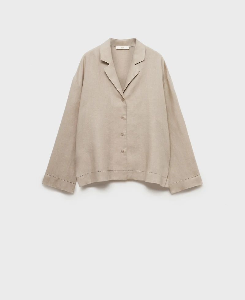 Mango Women's Linen-Blend Shirt