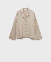 Mango Women's Linen-Blend Shirt