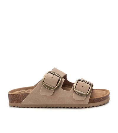 Women's Suede Double Strap Buckle Sandals By Xti
