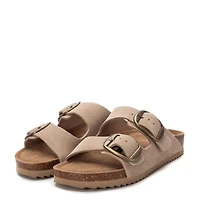 Women's Suede Double Strap Buckle Sandals By Xti
