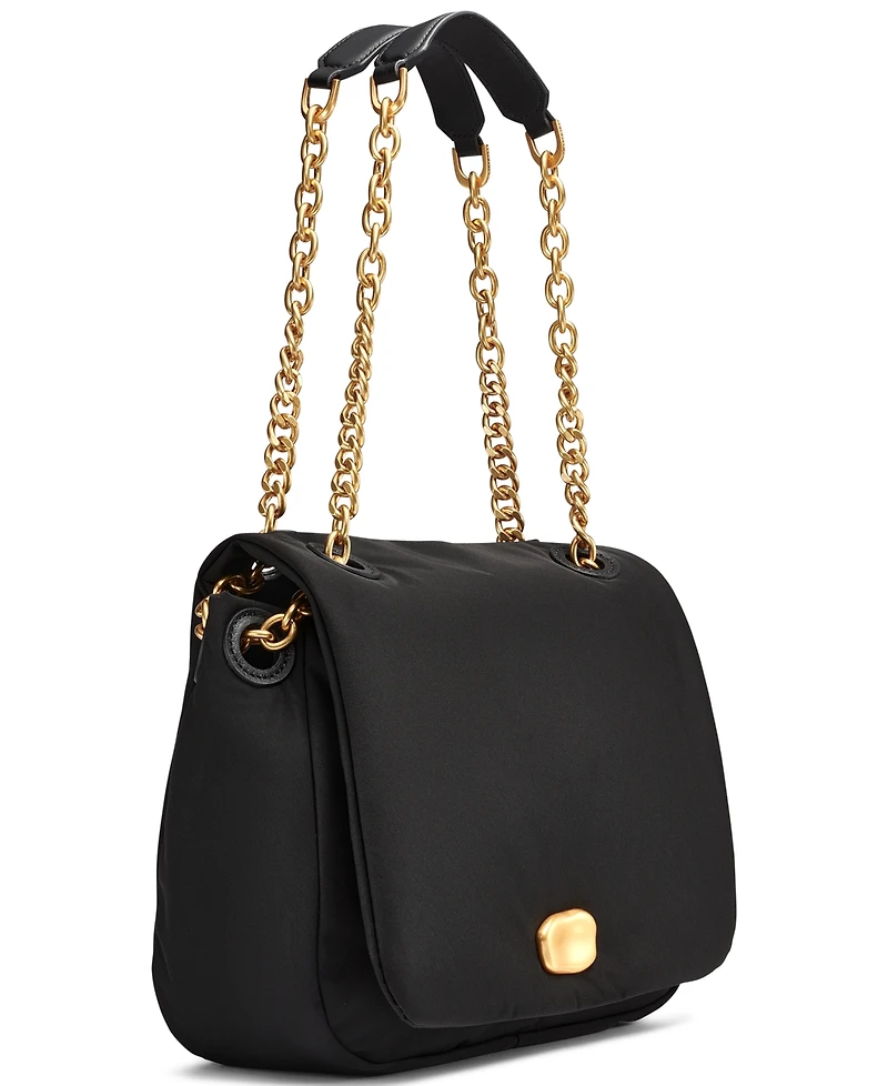 Donna Karan New York Crepe Small Nylon Shoulder with Chain Strap