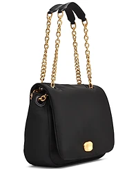 Donna Karan New York Crepe Small Nylon Shoulder with Chain Strap