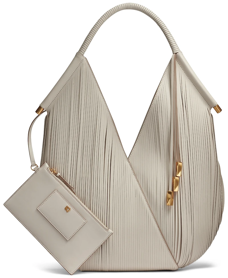 Donna Karan New York Baldwin Large Laser-cut Shoulder with Leather Wrapped Rounded Handle
