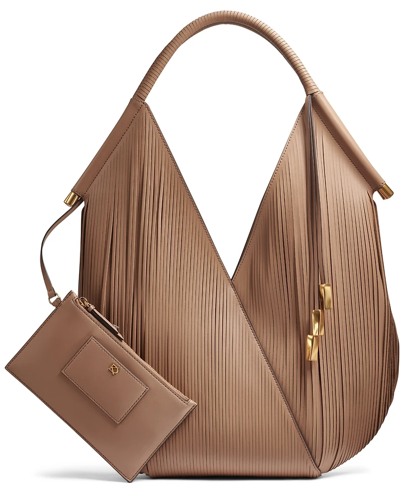Donna Karan New York Baldwin Large Laser-cut Shoulder with Leather Wrapped Rounded Handle