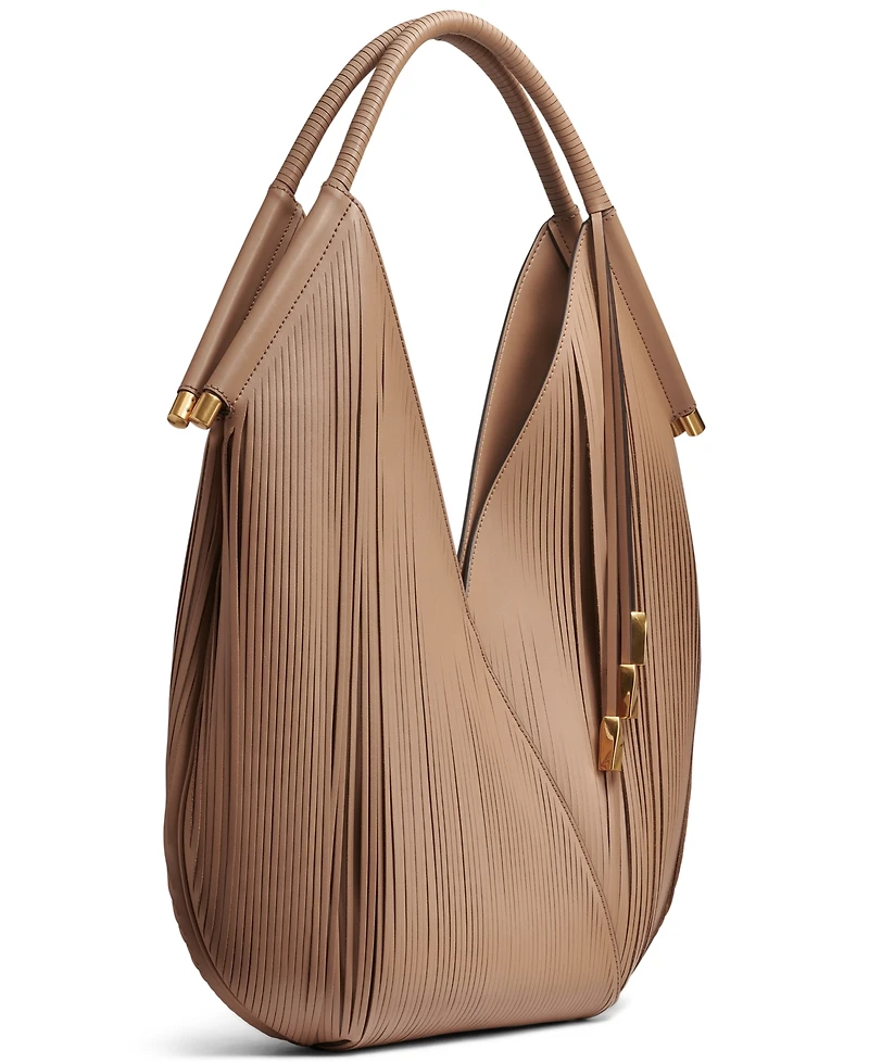 Donna Karan New York Baldwin Large Laser-cut Shoulder with Leather Wrapped Rounded Handle
