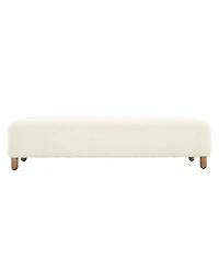 Upholstered Bench with Foam Cushion and Wood Legs, Rectangular Ottoman Bench for Bedroom, Living Room, or End of Bed Seating-The Pop Home