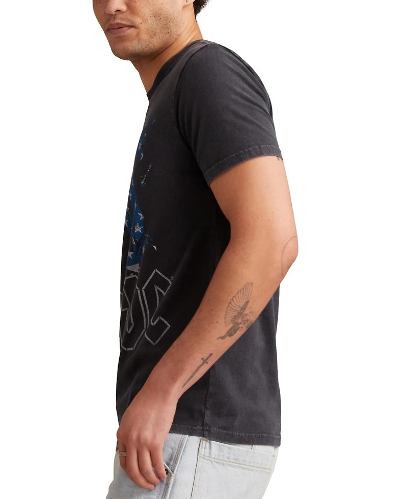 Lucky Brand Men's Ac-dc America Short Sleeve Crewneck Graphic T-Shirt