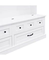 Streamdale Chic 3-in-1 Entryway Bench with Lift Top Storage, Coat Rack, and 5 Hooks