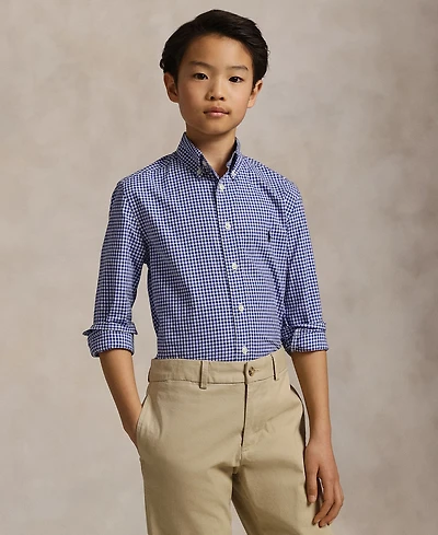 Polo Ralph Lauren Big Boys Gingham Cotton Poplin Shirt