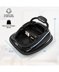 12V Kids Bumper Car Ride on Toy with Remote Control and 360 Degree Spin Rotation