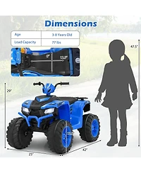24V Kids Ride-On Electric Atv with Wireless Connection for Toddlers 3-8 Years Old