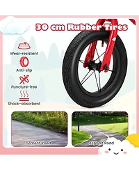 12 Inch Toddler Balance Bike with Height Adjustable Handlebar and Seat
